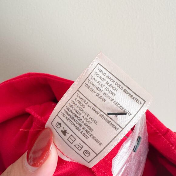 BB Dakota Red Wide Stride Wide-Leg Tie Detail Pants - Size 2 - Picture 5 of 11